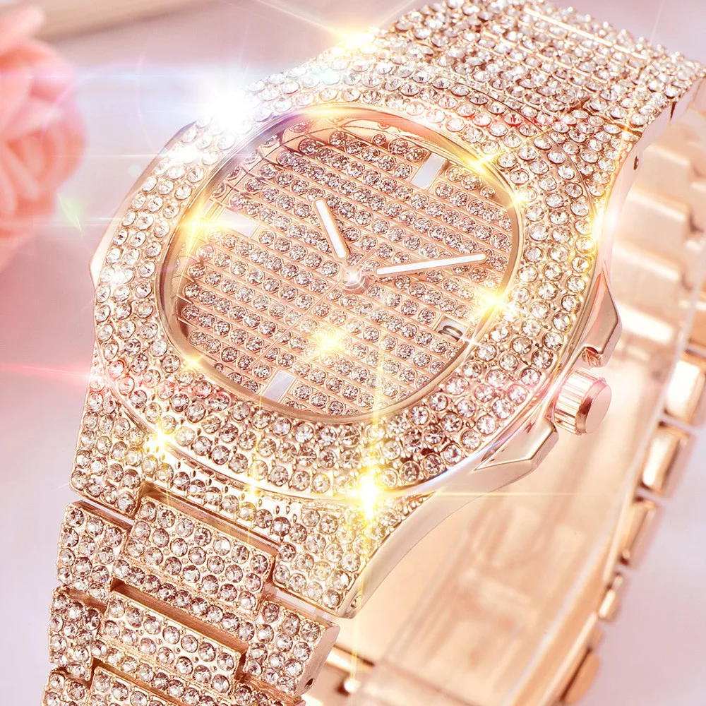 

Best selling Fashion Brand Luxury Women Dress Watches Rhinestone Crystal Quartz Wristwatches relogio feminino flower 2019 40Q