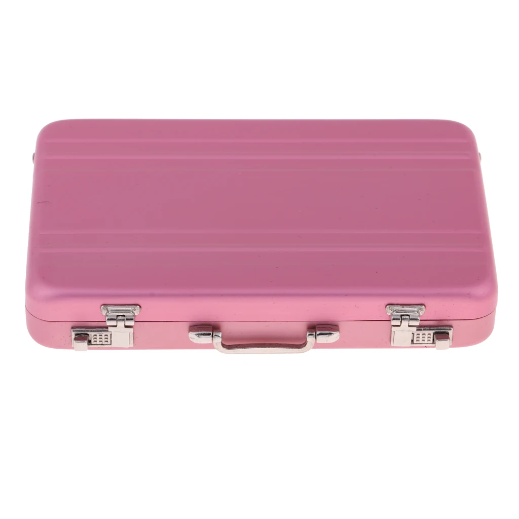 1/12 Dollhousepretend play Travel Metal pink Suitcase toy great dollhouse decoration Pink suit for 1/8 1/12 dolls