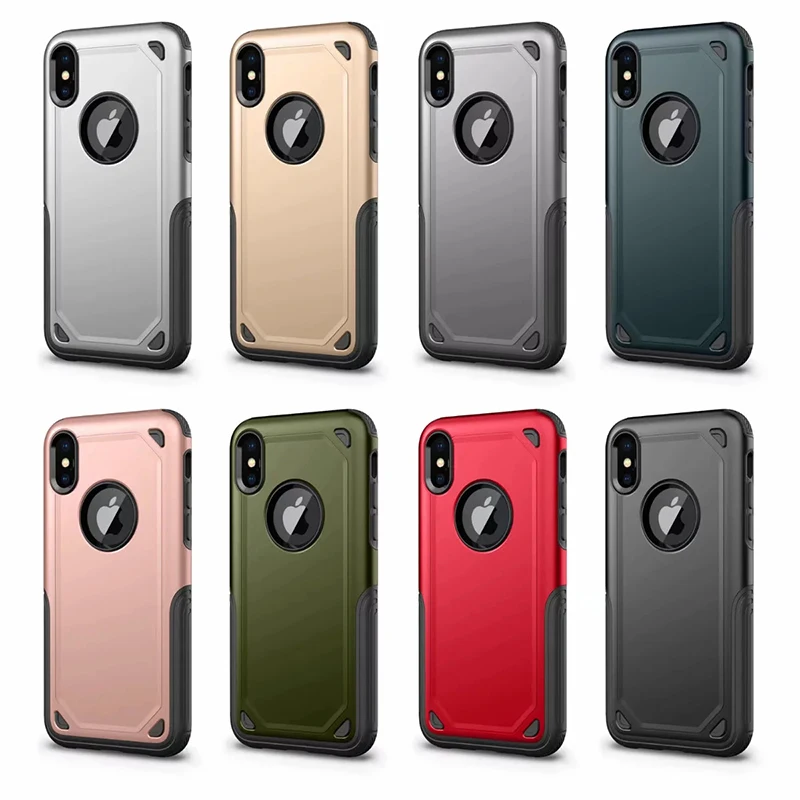 

Shockproof Case For iPhone X 8 7 6S 6 Plus Armor Hybrid Slim TPU PC hard Phone Cover