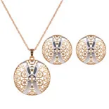 H: HYDE новые женские комплекты ювелирных изделий ожерелье серьги Свадебные ювелирные изделия кристалл золотой цвет ювелирные изделия розовый кристалл ювелирные изделия набор