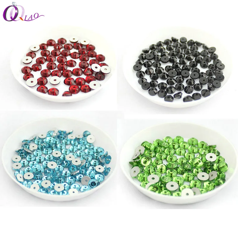 

3mm Round Crystal AB/Clear Silver Base Sew On Rhinestone Beads Sewing On Stones Single hole Wedding dress accessories