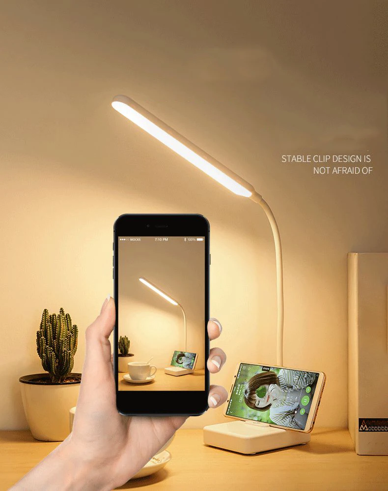 Preise USB Aufladbare LED Faltbare Schreibtisch Lampe Augenschutz Touch Dimmbare Lesen Tisch Lampe Led Licht 3 Ebene Farbe