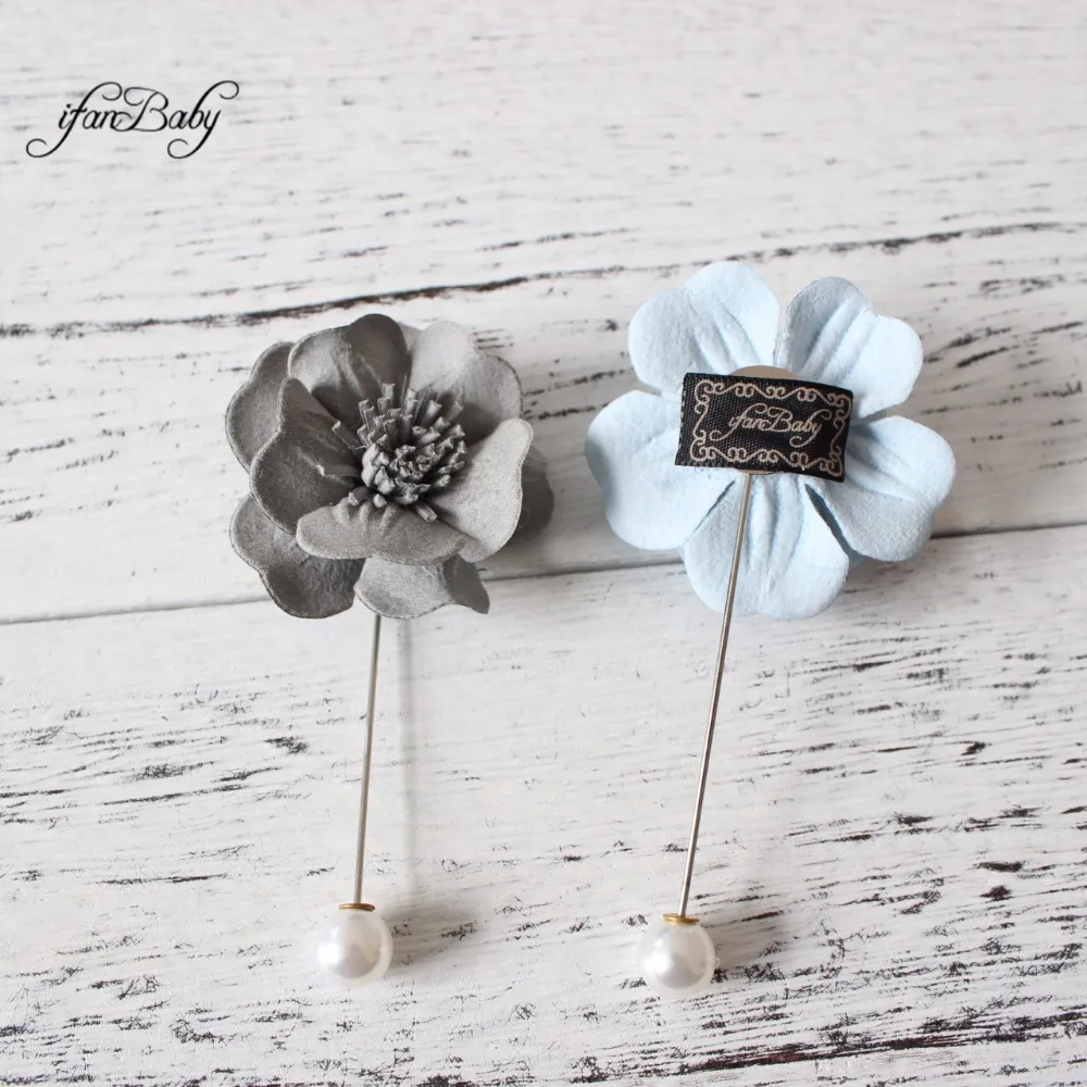 leather flower brooch 1