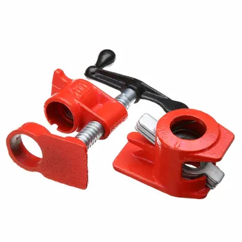 

3/4'' Inch Carpenter Pipe Clamp Tools Practical Wood Gluing Pipe Clamp Set Heavy Duty Pipe Clamps Home Hardware Tools