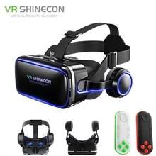 VR Shinecon 6.0 G04E VR Glasses Google Cardboard 3D Virtual Reality Glasses Headset Head Mount for 4.7-6.2′ Inch Smartphone