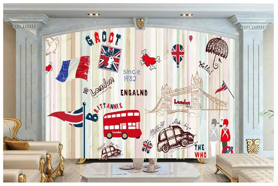 

3d wallpaper 3d murals wallpaper for walls 3 d Retro TV setting wall construction background wall paper bedroom wallpaper decor