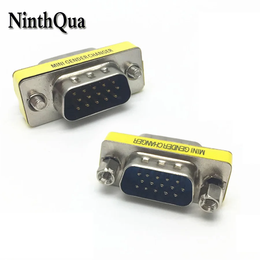 1pcs VGA 15 Pin Male to Plug Gender Changer Conversion Adapter HD15 Computer Monitor Video Connector | Обустройство дома
