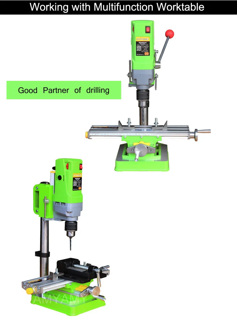 AMYAMY Мини сверлильный станок сверлильный пресс скамья маленькая электрическая сверлильная машина Рабочая скамья зубчатый привод 220 В 710 Вт штепсельная вилка европейского стандарта 5156E