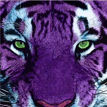 

Resina 5D Diy Pintura Diamante Bordado Roxo Animal Tigre Tigre 3D do Ponto da Cruz de Strass Mosaico Pintura Da Lona Decoração