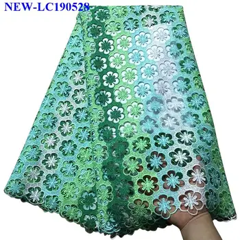 

Newest African Laces Fabrics Embroidered nigerian Guipure French cord Lace Fabric High-quality french tulle lace fabrics AAQ02