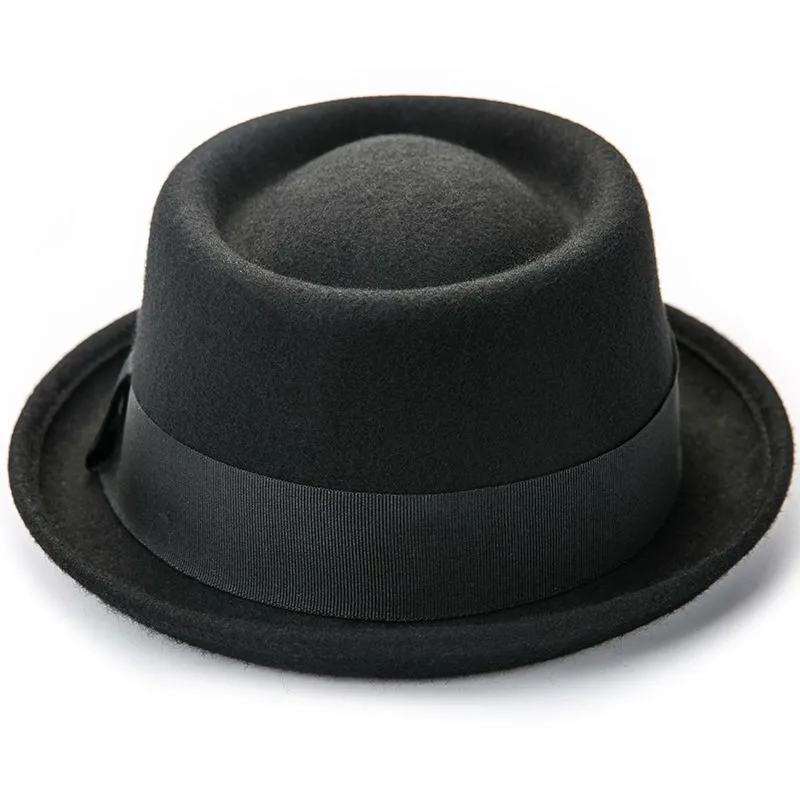 Мужская шерстяная шляпа Fedora Классическая фетровая из 100% австралийской шерсти