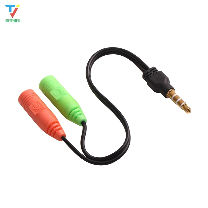 Gold Plated 3 5mm Jack Female to 2 RCA Female Stereo Audio Splitter Adapter Cable For Headphones DVD CD TV VCR 300pcs