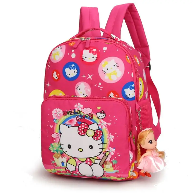 

New Brand Kids 3D Cartoon kitty children schoolbag Girls Kitty school Backpack Suitable Kindergarten Princess kids bag