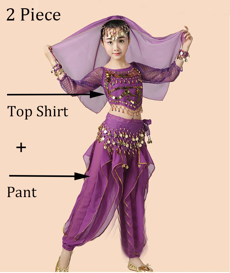 Детский костюм для танца живота с длинным рукавом для девочек, Детский костюм для индийского танца, детские костюмы для танца живота для девочек, египетские танцевальные костюмы