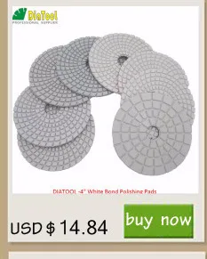 DIATOOL 6pk 4 "#3000 Stone мокрой шлифовки Pad алмазные гибкие для полировки камня Керамика плитка белого Bond без Цвет выцветает