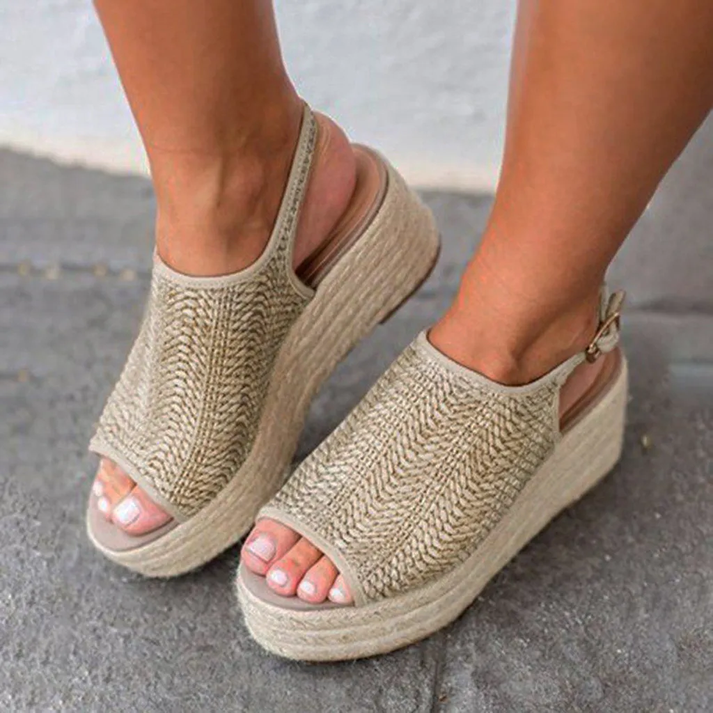 

Women Sandals 2019 Buckle Platform Sandals Women Summer Beach Shoes Wedges Gladiator Sandals Casual Sandales Femme