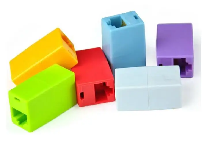 

Candy Color Female To Female Network LAN Connector Adapter Coupler Extender RJ45 Connector Cable Extension Converter 20pcs/lot