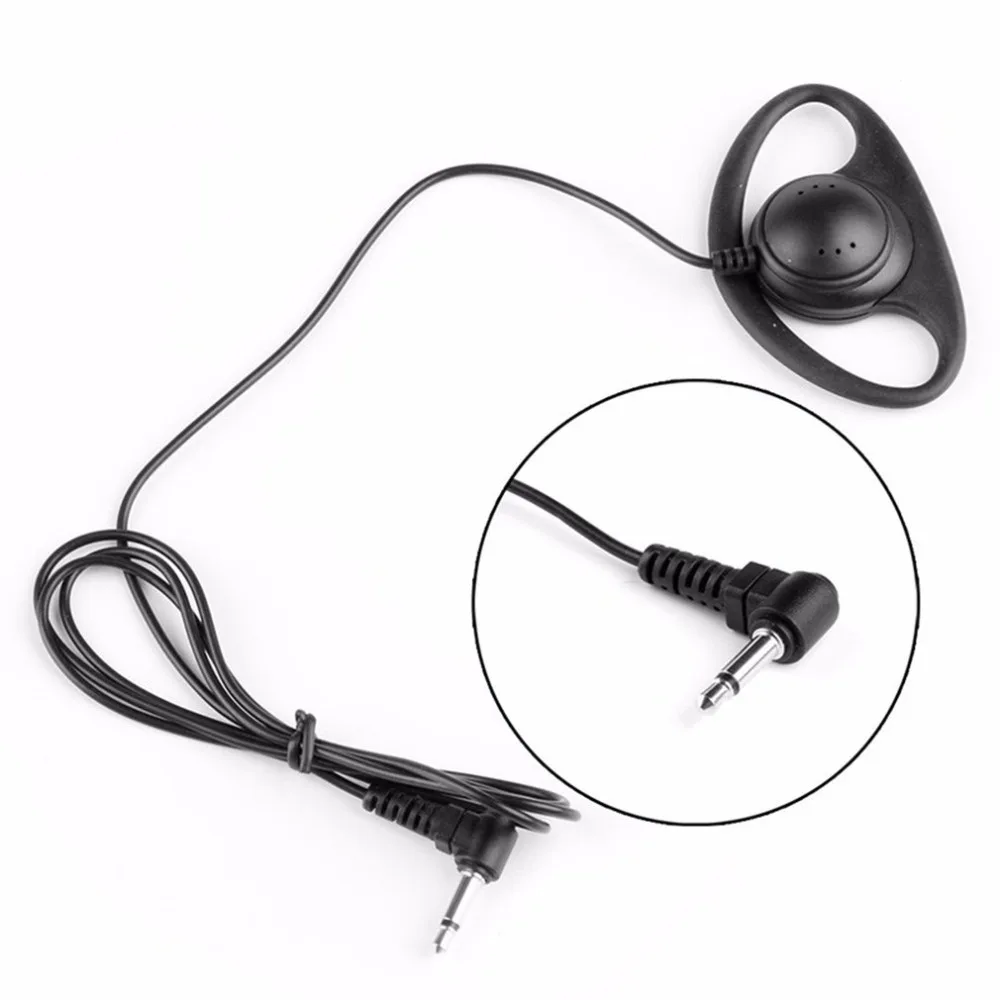 Portable One PCS 3.5mm Jack D-Shape Listening Only Headset Earphone For Two Radio Transceivers Walkie Radio