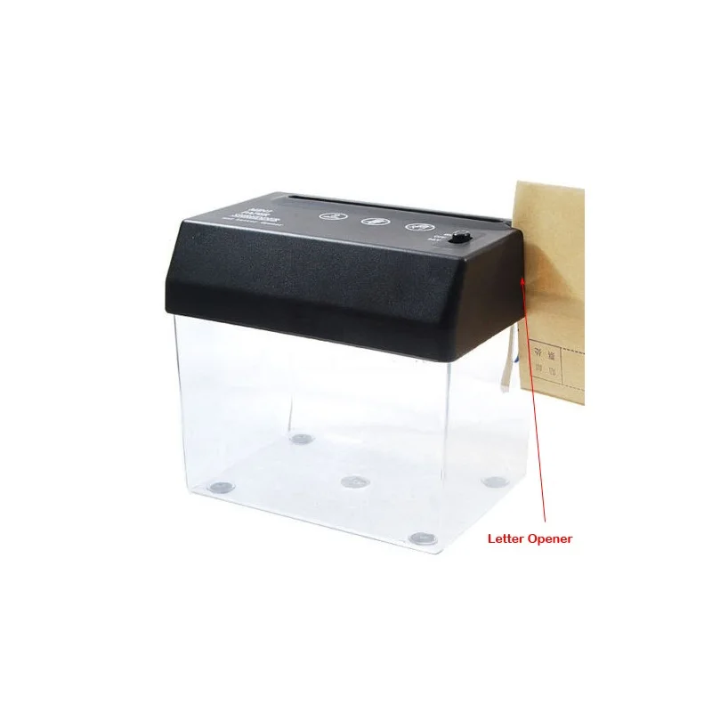 

Schoffice Mini Desktop Strip-cut Paper Shredder for Office USB-charge Portable Paper Cutter for A5 A6 with Letters Opener
