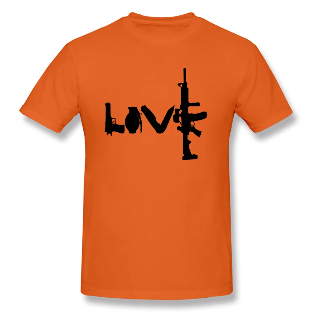  Student T-shirts Love weapons  black Simple Style Tops & Tees Cotton Crew Neck Short Sleeve Summer Tops T Shirt Summer/Fall Love weapons   black orange