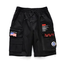 Guochao рабочие шорты мужские хип-хоп свободные в американском стиле большие корны английская молния Функция пять брюки поколение