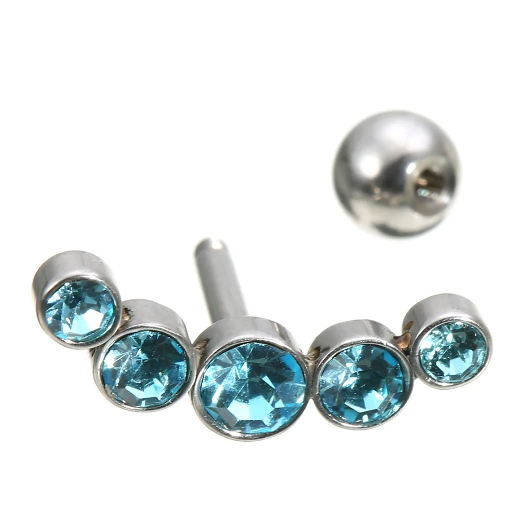 1PC Surgical Steel CZ Crystal Tragus Barbell Stud Cartilage Helix Upper Ear Stud Earring Women Body Piercing Jewelry Shellhard