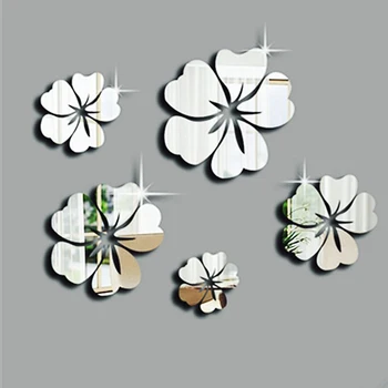 

New Hot Mirror Style Flowers Removable Decal Vinyl Art Wall Sticker Home Decor