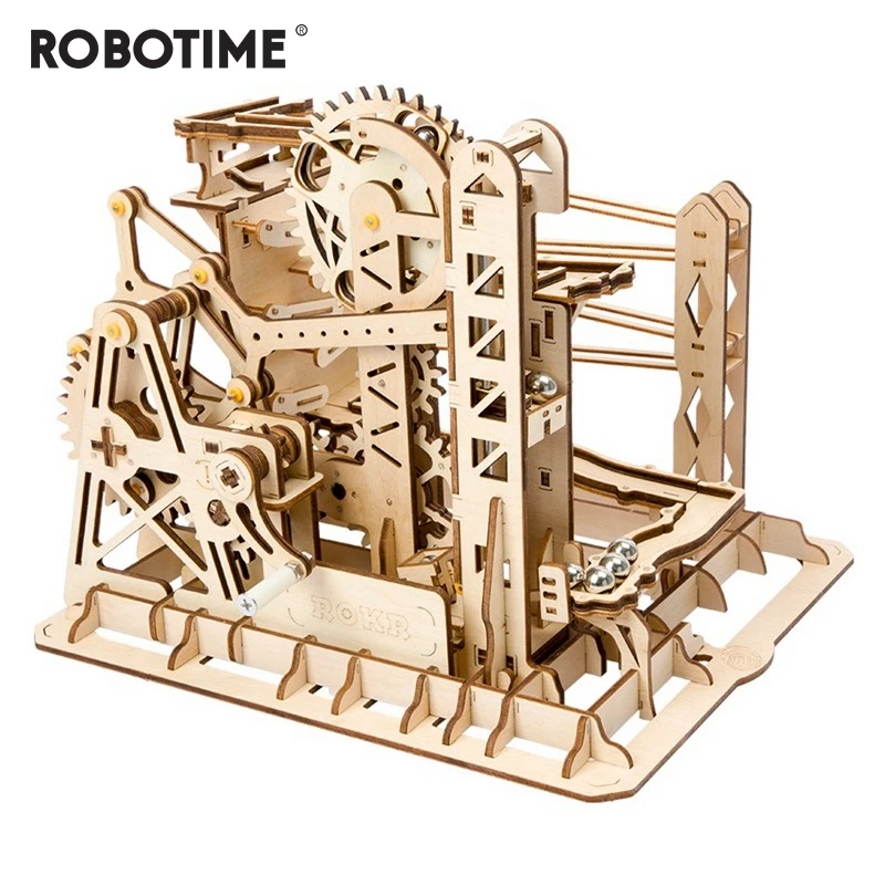 Robotime DIY Lift Coaster Magic Creative Marble Run Game ...