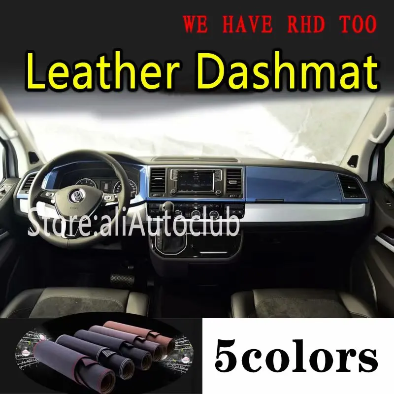 

For Volkswagen VW Multivan T6 Transporter 2016 2017 2018 2019 2020 Leather Dashmat Dashboard Cover Pad Dash Carpet Car Styling