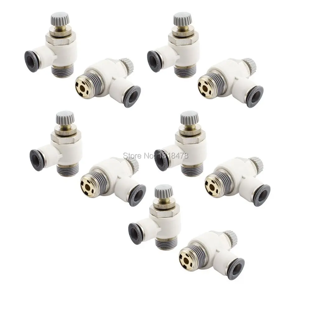 

2Pcs SL8-03 3/8 PT Male 8mm Tube Pneumatic Flow Control Valves