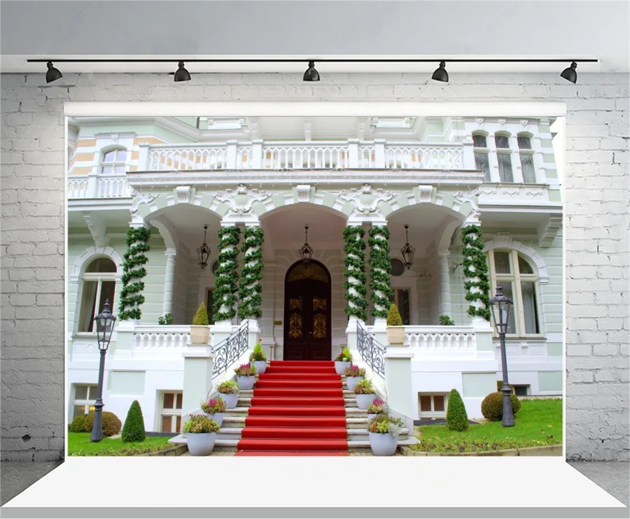 Laeacco Villa Arch Door Red Carpet Stairs Scene Photography Backdrops Vinyl Backdrop Custom Backgrounds Props For Photo Studio Laeacco Villa Arch Door Red Carpet Stairs Scene Photography Backdrops Vinyl Backdrop Custom Backgrounds Props For Photo Studio
