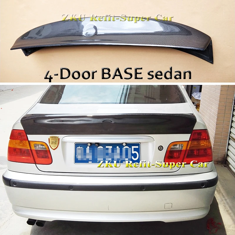 

CSL Style Carbon fiber Rear Trunk Roof Lip Spoiler Window Wing for BMW 3 Series E46 4-Door BASE sedan 1999-2005