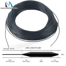 Maximumcatch linha de pesca 4-9wt, marrom e preto, 100 pés para frente, pesca voadora