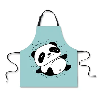 

FORUDESIGNS Women Cartoon Animals Panda Kitchen Cooking Bib Apron Sleeveless Anti-oil Waist Bib lovely kitchen Cooking Accessory