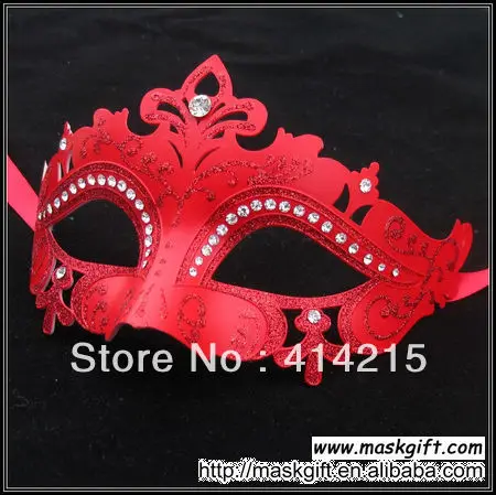 Модная блестящая Венецианская маска для глаз со стразами оптом D003-RD(48 шт./партия