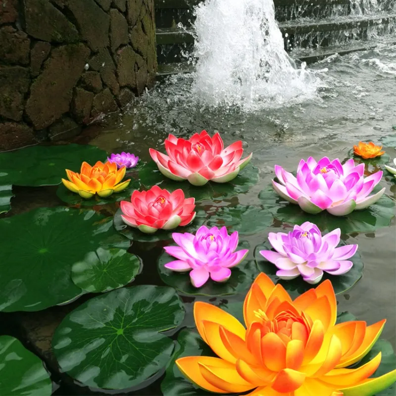 

2PCS 10CM/ 18CM/28CM Artificial Fake Lotus Flower EVA Lotus Flowers Water Lily Floating Pool Plants Wedding Garden Decoration