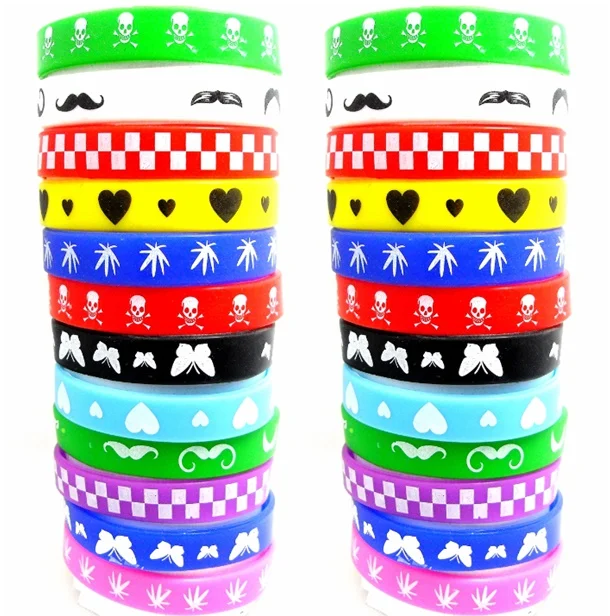 

24pcs Mixed12 Styles Silicone Kids Children's Bracelets Wristbands Wholesale Fashion Party Gift Jewelry lots