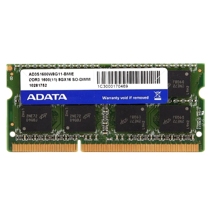 ADATA DDR3 DDR3L 4GB 8GB 1600MHz Ram Memory 204 Pin SO-DIMM 1333 PC3L-12800 PC3 For Acer SAMSUNG Dell HP Lenovo ThinkPad Laptop laptop memory module laptop ram memory notebook ram memory