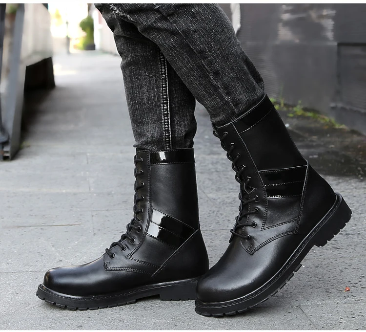 YIQITAZER/ г.; зимние мужские ботинки на меху для снежной погоды; Мужская обувь из натуральной кожи с шерстяной подкладкой; военные ботинки черного цвета; большие размеры 48, 49, 50