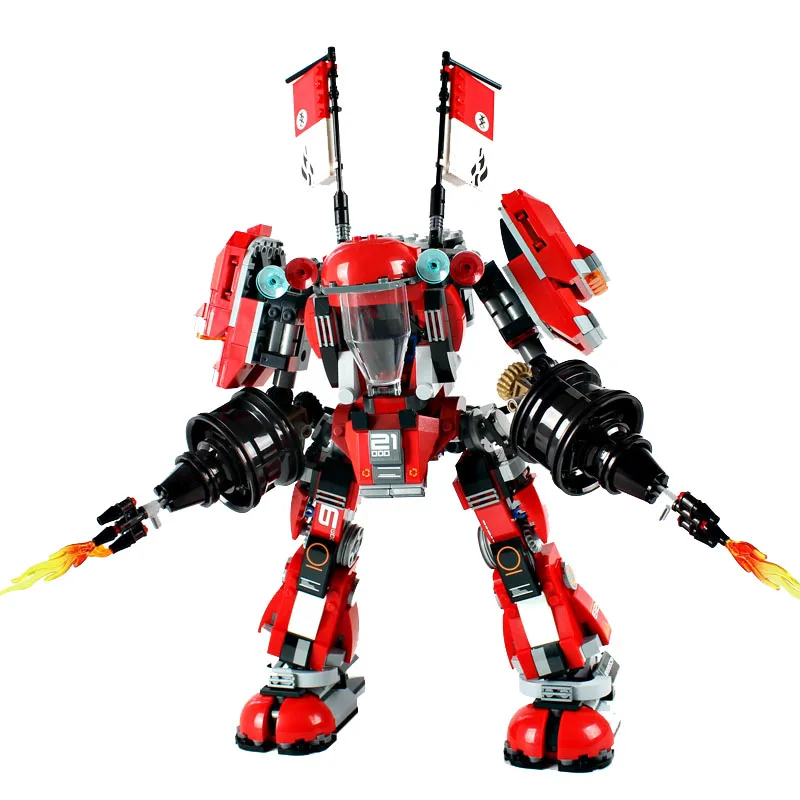 

The Compatible Legoings Ninjagoings Ninja Fire Robot Mech Set Building Blocks Bricks Model Figure Children Toy