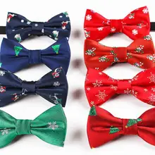 120 шт./партия, новая модная детская Рождественская елка, снежный галстук-бабочка/галстук-бабочка