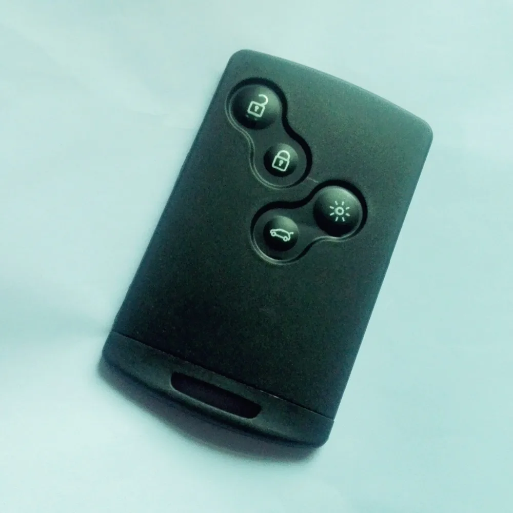 

4 Buttons Remote Smart Card Key Case Fob For Renault Laguna Koleos Smart Card Key Shell W Insert Small Uncut Key Blade