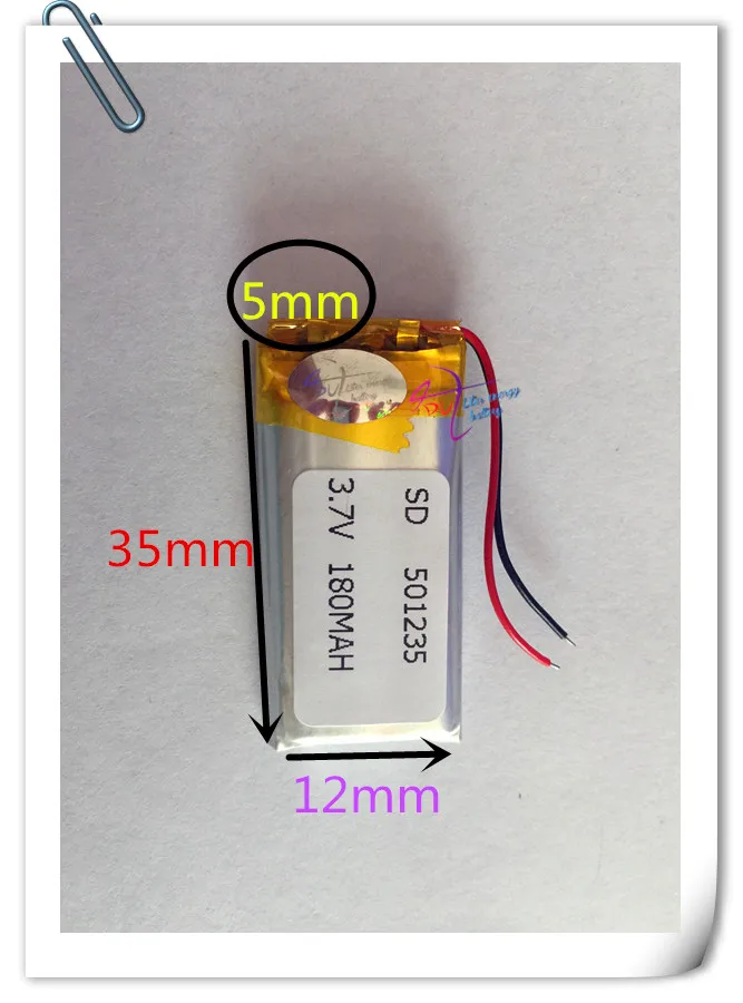 Wholesale 3.7V 180mah 501235 Universal Li ion battery for tablet pc 7