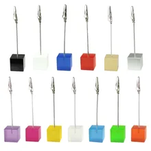Support en forme de Cube en fil d'alligator, Clip Alligator, porte-carte, Table pour les cadeaux personnalisés, pour les lieux de fête de mariage