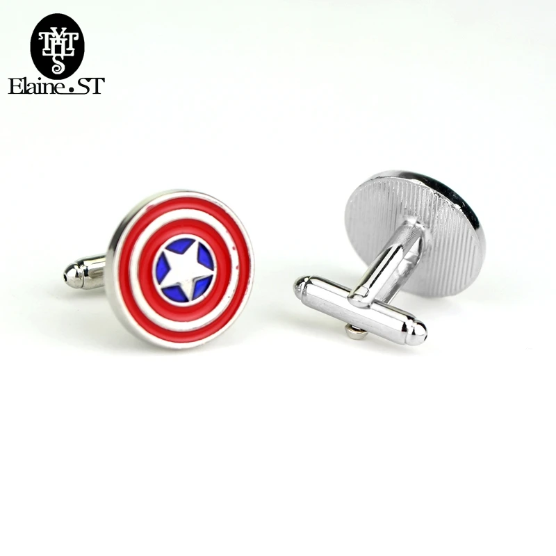 

Wholesale Captain America Shield Cuff Links Supplies Business Gift Luxury Suit Brand cuff buttons cuff links