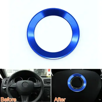 

BBQ@FUKA Blue/Red/Gold Steering Wheel Central Ring Cover Trim Ring Car-styling Sticker Fit For Skoda Superb octavia Rapid Yeti