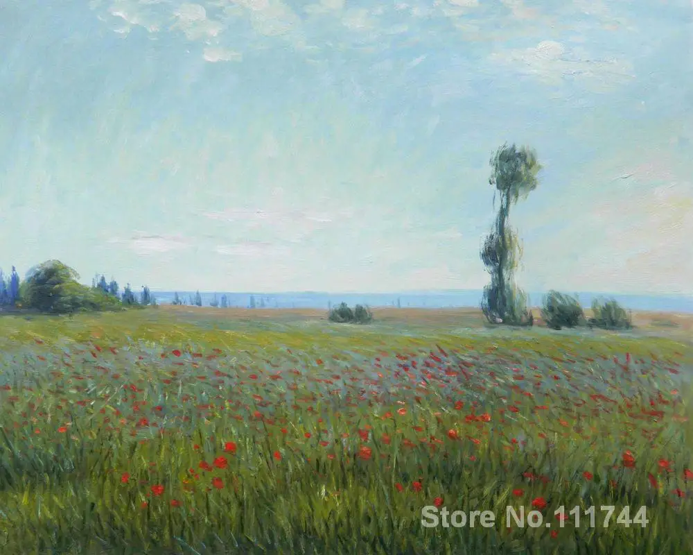 

Paintings for bedroom The Fields of Poppies Claude Monet reproduction art High quality Hand painted