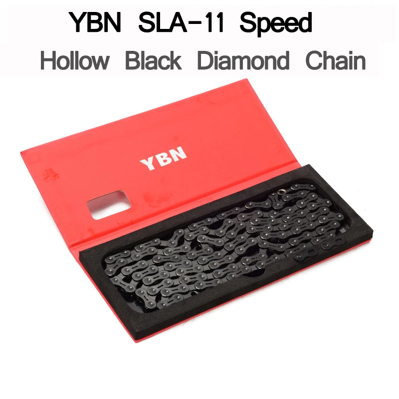 Велосипедная Цепь YBN SLA 10 11 скоростей полый черный бриллиант для горных