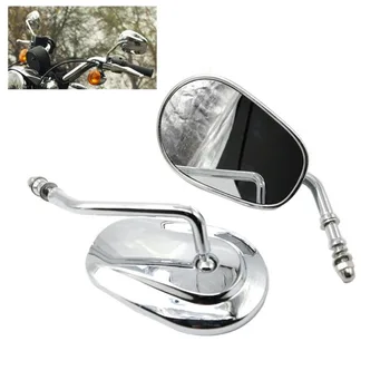 

Chrome Universal Motorcycle Rearview Side Mirrors For Harley Sportster 883 1200 XL Softail Fat Boy Dyna Road King Electra Glide