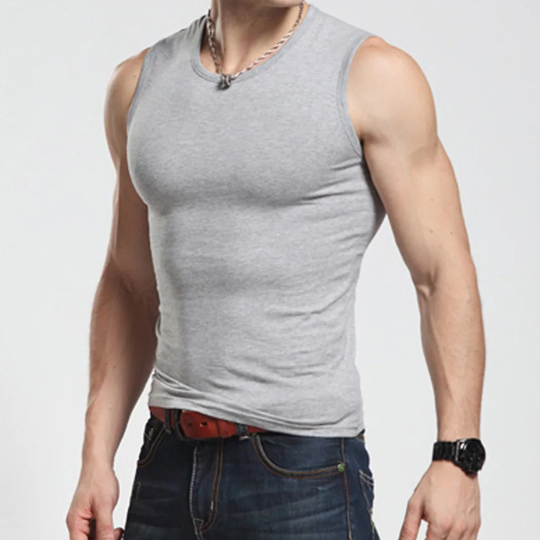 2017 Hot New Men Tank Top Cotton Sleeveless O Neck T shirt Bodybuilding